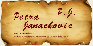 Petra Janaćković vizit kartica